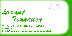 lorant timpauer business card