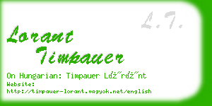 lorant timpauer business card